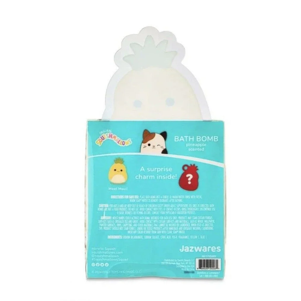 2x Squishmallows Bath Bomb - Pineapple Scented w/Surprise Charm Inside - 5.29 Oz